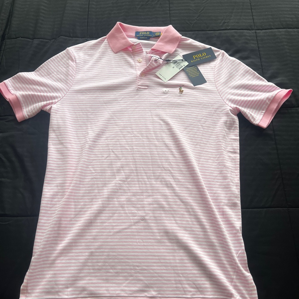 Ralph Lauren Pink Polo Shirt Lightweight Cotton Blend